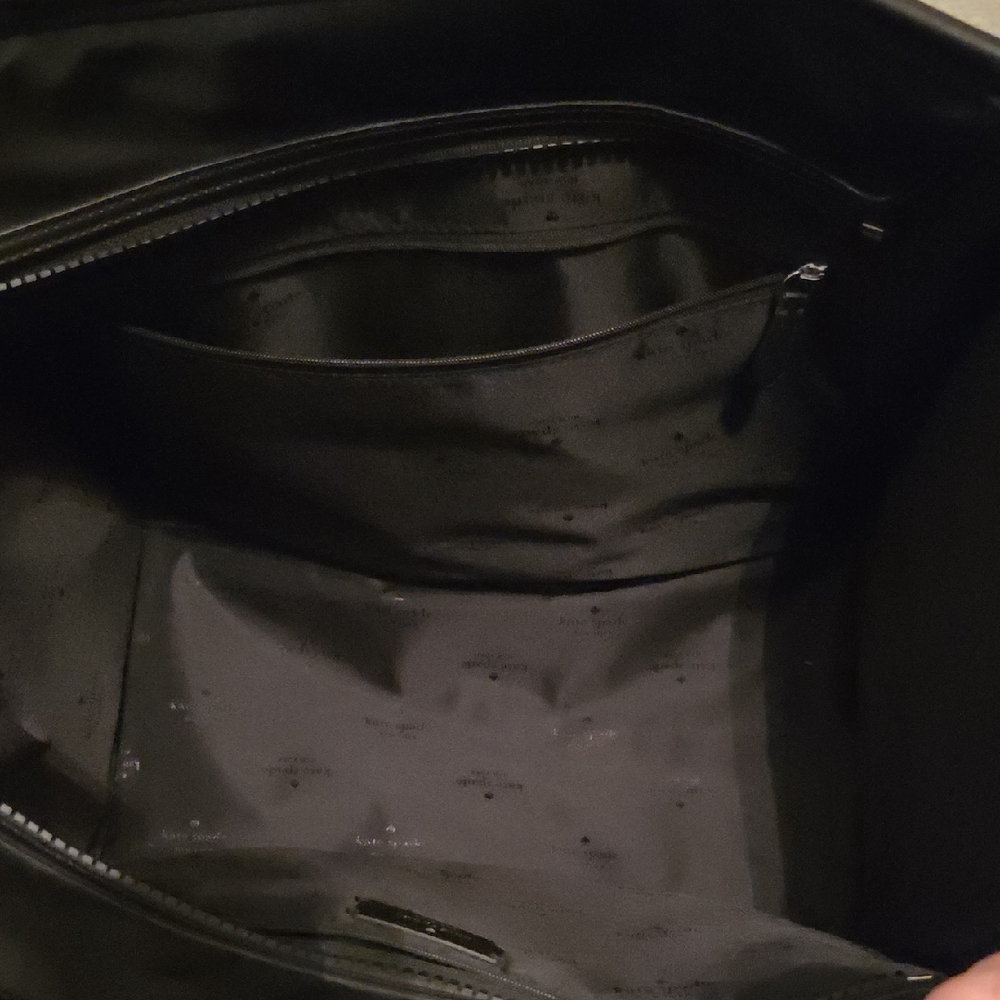 kate spade black quilted nylon tote with logo - Picture 13 of 15